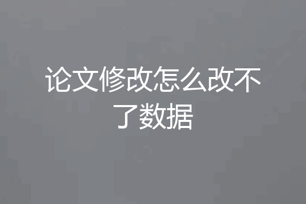 论文修改怎么改不了数据