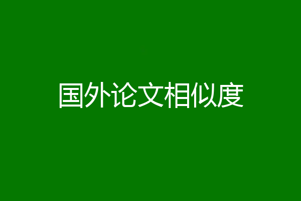 国外论文相似度