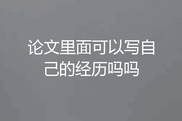 论文里面可以写自己的经历吗吗