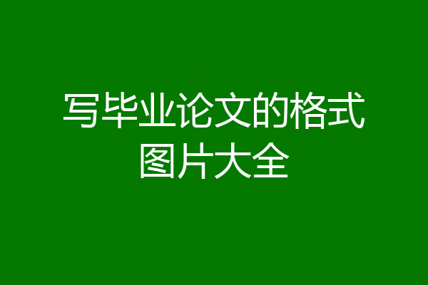 写毕业论文的格式图片大全