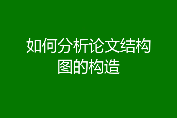 如何分析论文结构图的构造