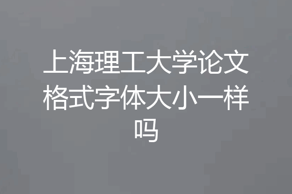 上海理工大学论文格式字体大小一样吗