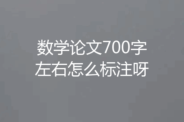 数学论文700字左右怎么标注呀