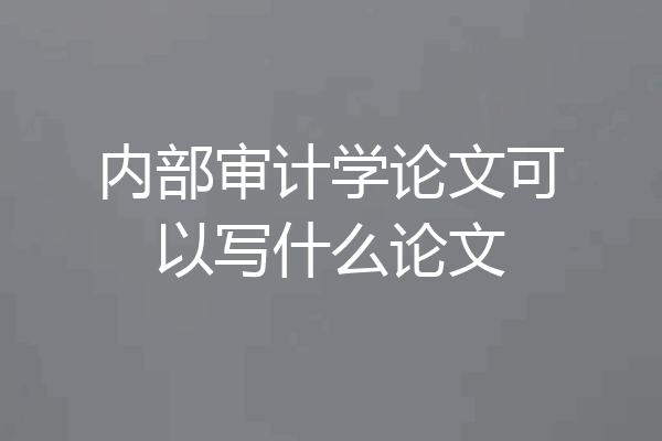 内部审计学论文可以写什么论文