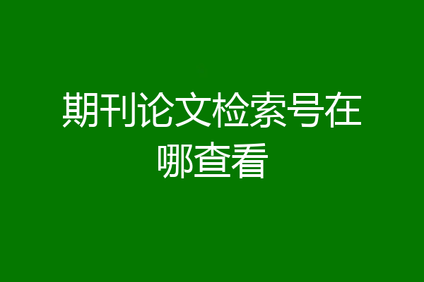 期刊论文检索号在哪查看