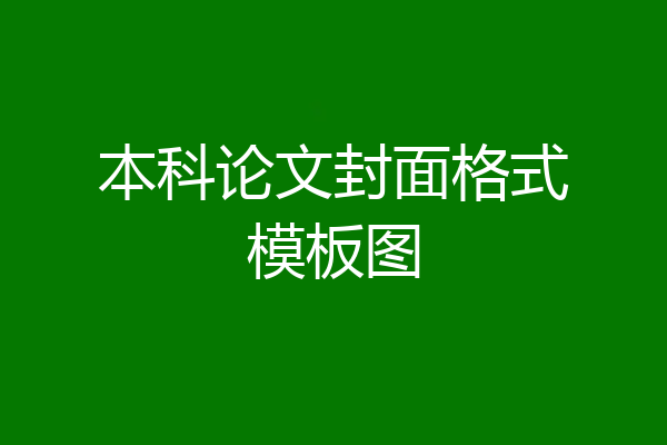 本科论文封面格式模板图