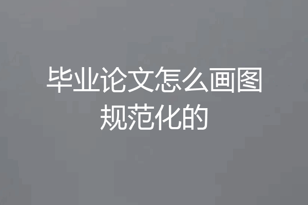 毕业论文怎么画图规范化的