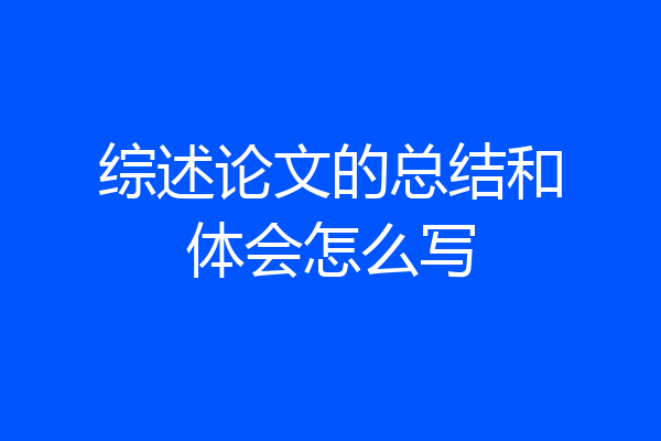综述论文的总结和体会怎么写