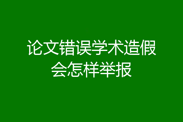 论文错误学术造假会怎样举报