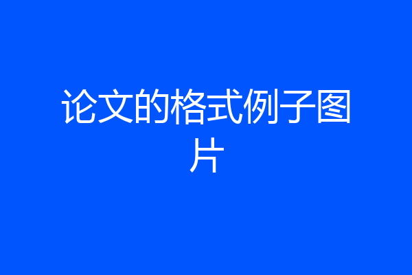 论文的格式例子图片