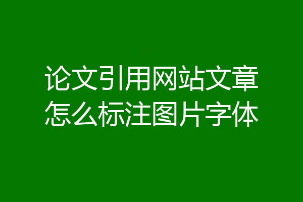 论文引用网站文章怎么标注图片字体