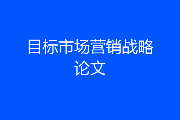 目标市场营销战略论文
