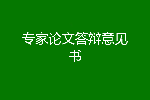 专家论文答辩意见书