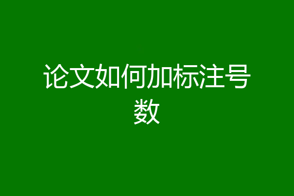 论文如何加标注号数