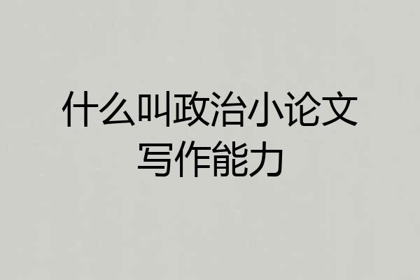 什么叫政治小论文写作能力