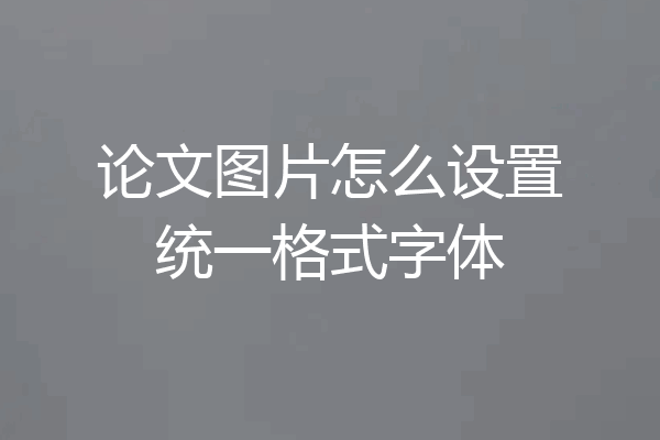 论文图片怎么设置统一格式字体