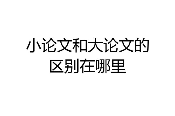 小论文和大论文的区别在哪里