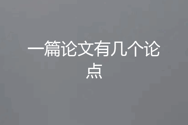 一篇论文有几个论点