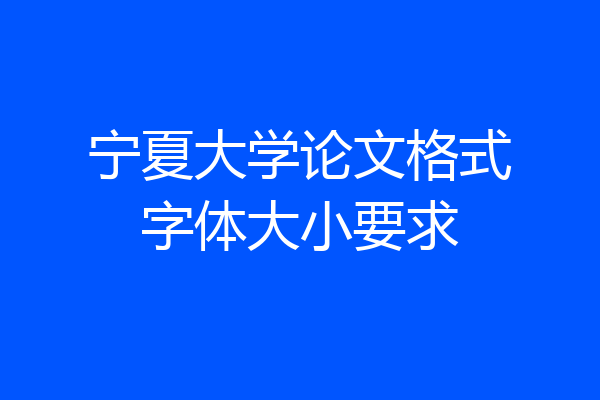 宁夏大学论文格式字体大小要求