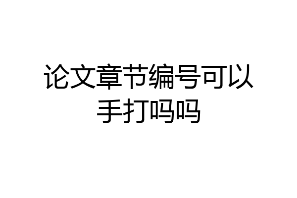 论文章节编号可以手打吗吗