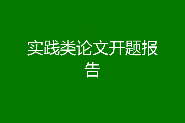 实践类论文开题报告