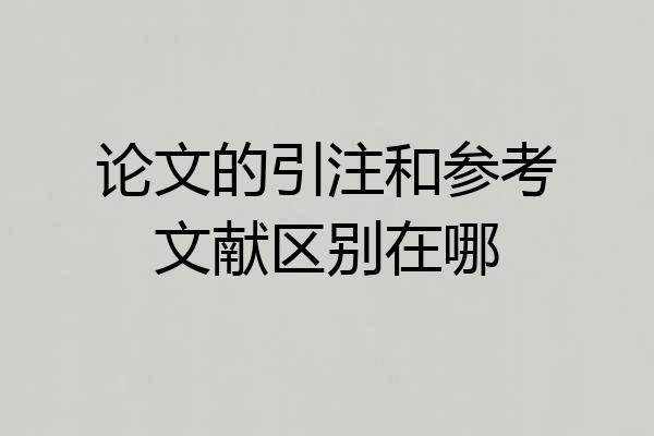 论文的引注和参考文献区别在哪