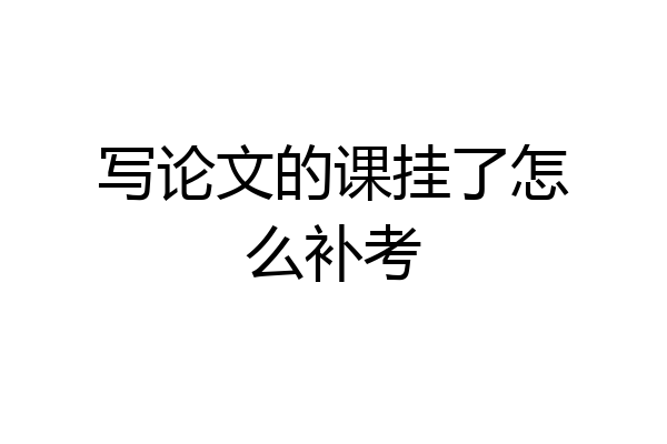 写论文的课挂了怎么补考