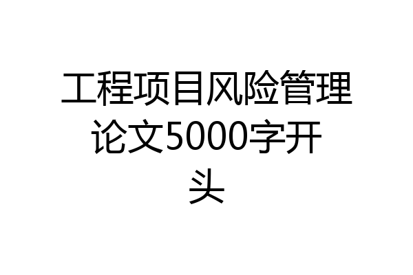 工程项目风险管理论文5000字开头