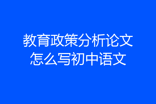 教育政策分析论文怎么写初中语文
