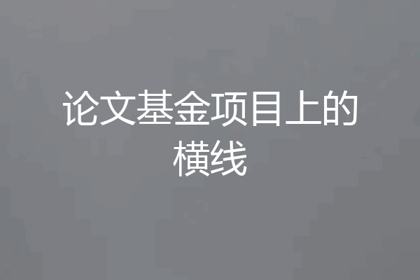 论文基金项目上的横线