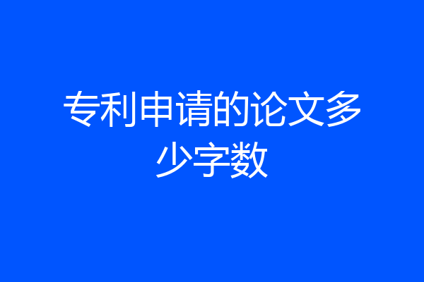 专利申请的论文多少字数