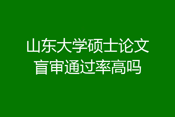 山东大学硕士论文盲审通过率高吗