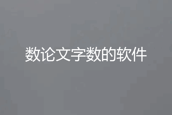 数论文字数的软件