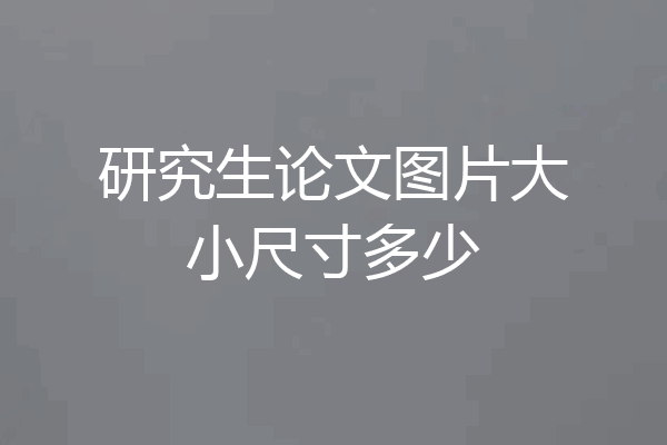 研究生论文图片大小尺寸多少