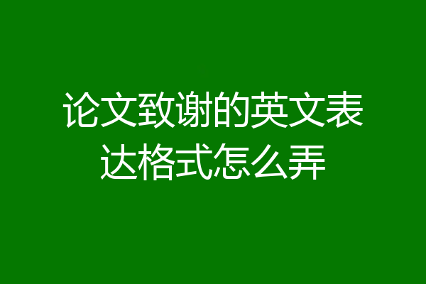 论文致谢的英文表达格式怎么弄