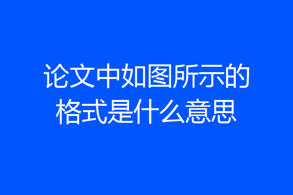 论文中如图所示的格式是什么意思