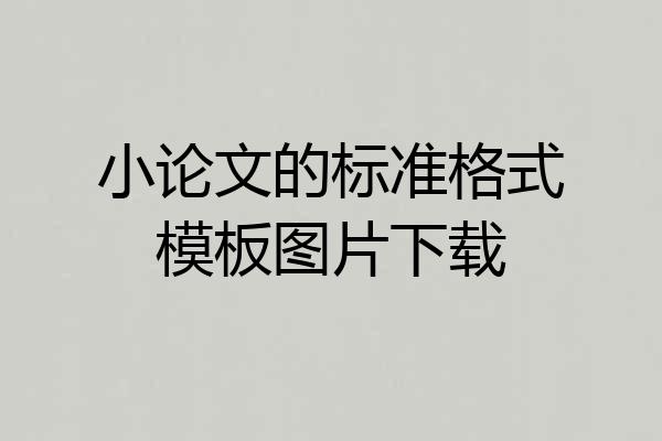 小论文的标准格式模板图片下载