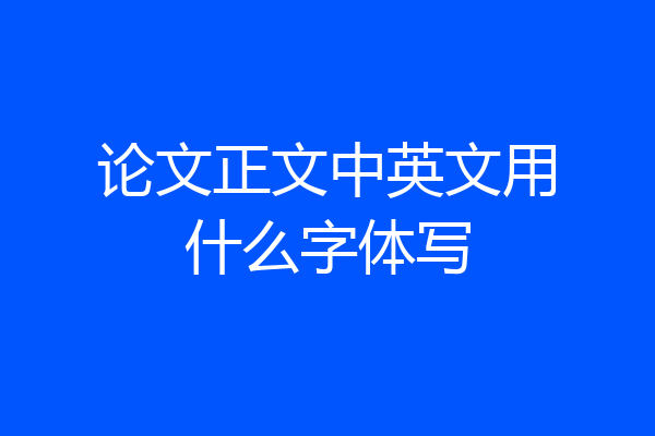 论文正文中英文用什么字体写