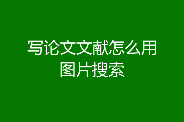 写论文文献怎么用图片搜索