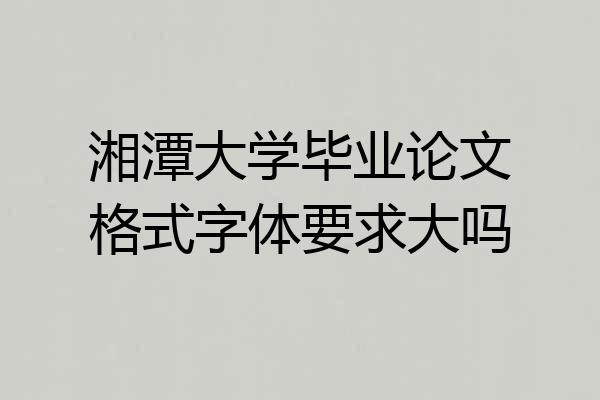 湘潭大学毕业论文格式字体要求大吗