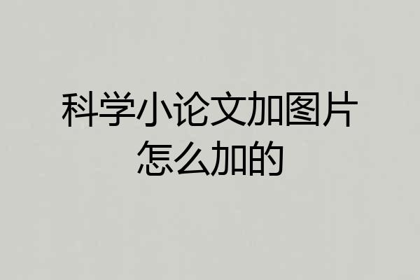 科学小论文加图片怎么加的