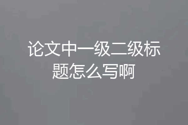 论文中一级二级标题怎么写啊
