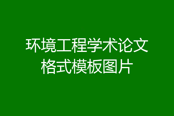 环境工程学术论文格式模板图片