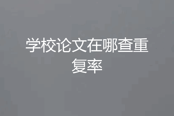 学校论文在哪查重复率