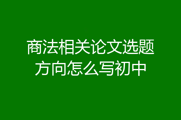 商法相关论文选题方向怎么写初中