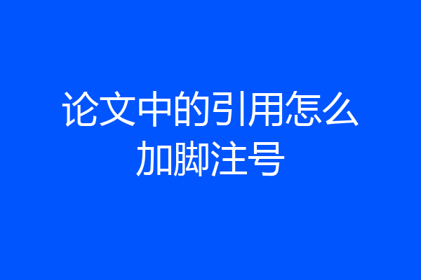 论文中的引用怎么加脚注号