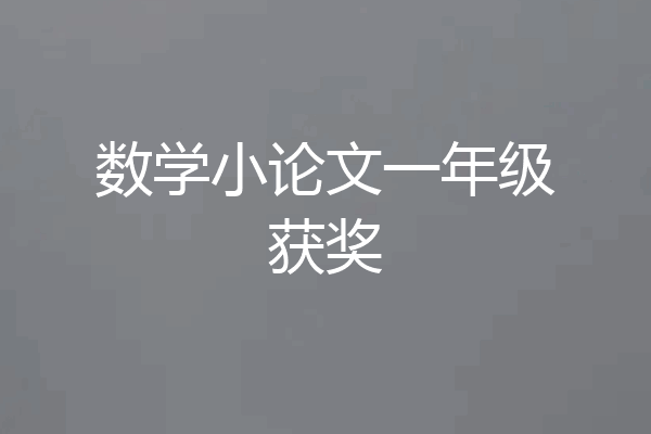 数学小论文一年级获奖
