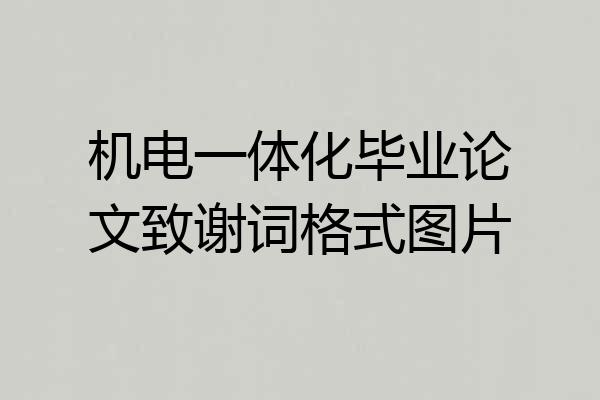 机电一体化毕业论文致谢词格式图片