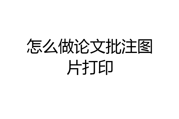 怎么做论文批注图片打印