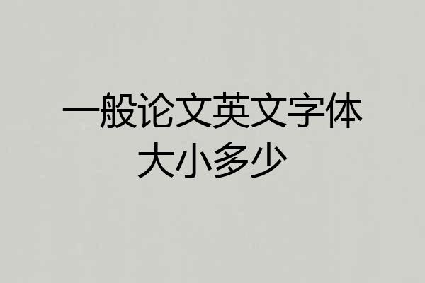 一般论文英文字体大小多少